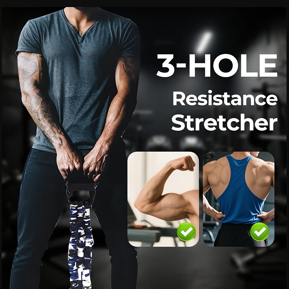 1pc Heavy-Duty 3-Hole Resistance Stretcher - Stackable Adjustable Ankle Puller for Full-Body Workout, Ab Roller Trainer with Ergonomic Handles & Portable Design for Home Gym, Fitness, and Outdoor Training, Resistance Bands for Working Out, Sturdy Construction