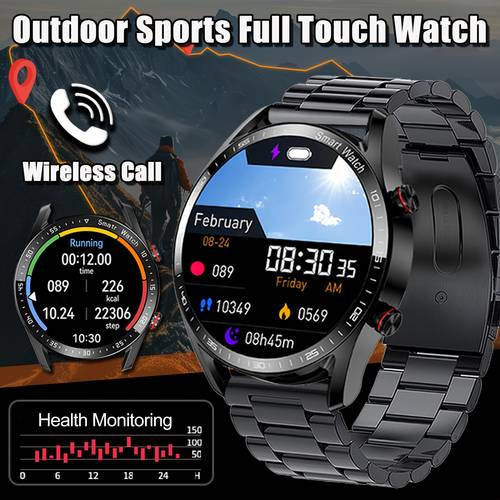 outdoor sports smartwatch wireless call answer built in multiple water resistant message notification weather display multiple sports pedometer distance sports mens smartwatch