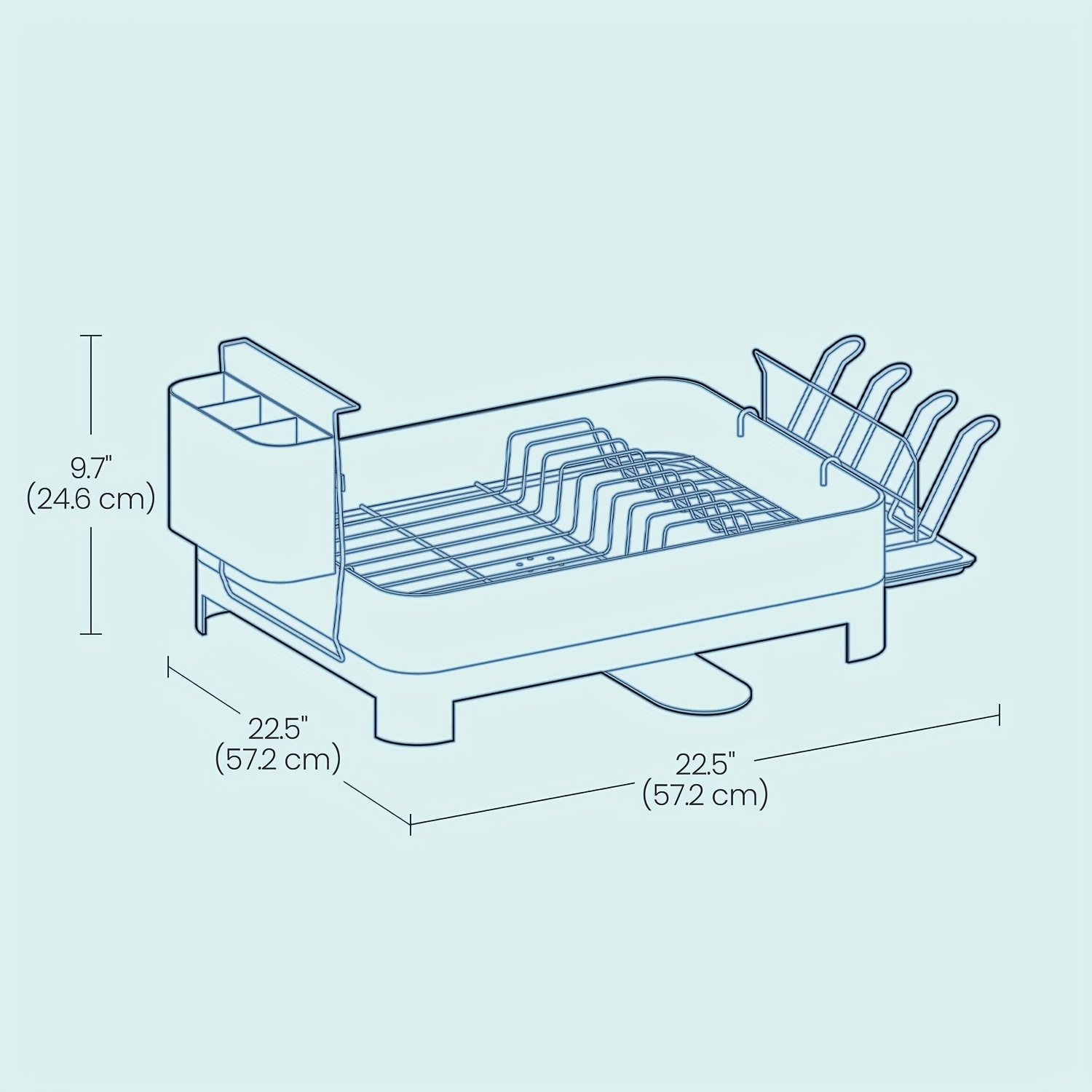 dish drying rack stainless steel dish rack with rotatable spout   fingerprint resistant dish drainers for kitchen counter 12 5 x 22 5in gray black utensil cup glass cutting board pan holders perfect gifts Product details 5