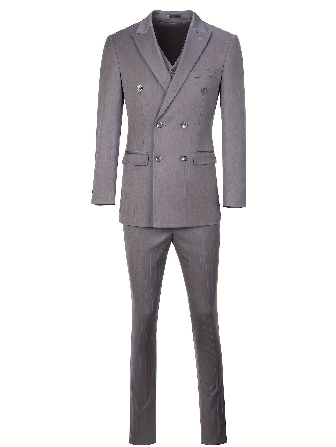 trajes hombre ajustados piezas rayas boda conjunto Temu