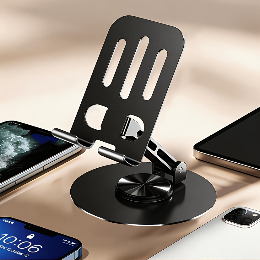 Metal 360° Rotatable, Foldable And Adjustable Phone Holder For Desktop Live Streaming, Not For Car Use - Foldable Holder