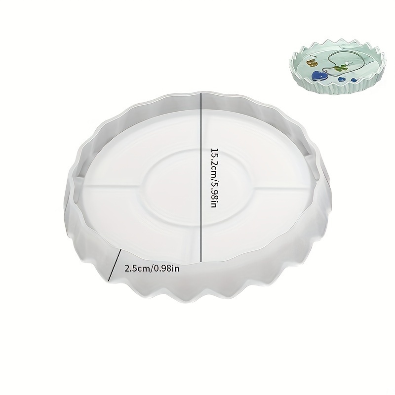 Image of Easy Style Storage Tray Saucer Plate Silicone Mold Round Cutout Plate Epoxy Resin Cast Irregular Bowl Silicone Mold For Clay Crafts Fruit Plate Jewelry Plate Potted Plant Holder