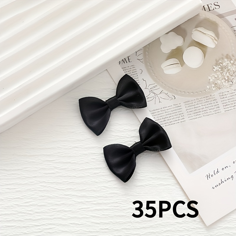 E-shop 35 Stück Mini Schleifen Zubehör - 1"X1.6" Polyesterband, geeignet für Haarverzierungen, Geschenkverpackung und Haustier Leinen Dekoration -
