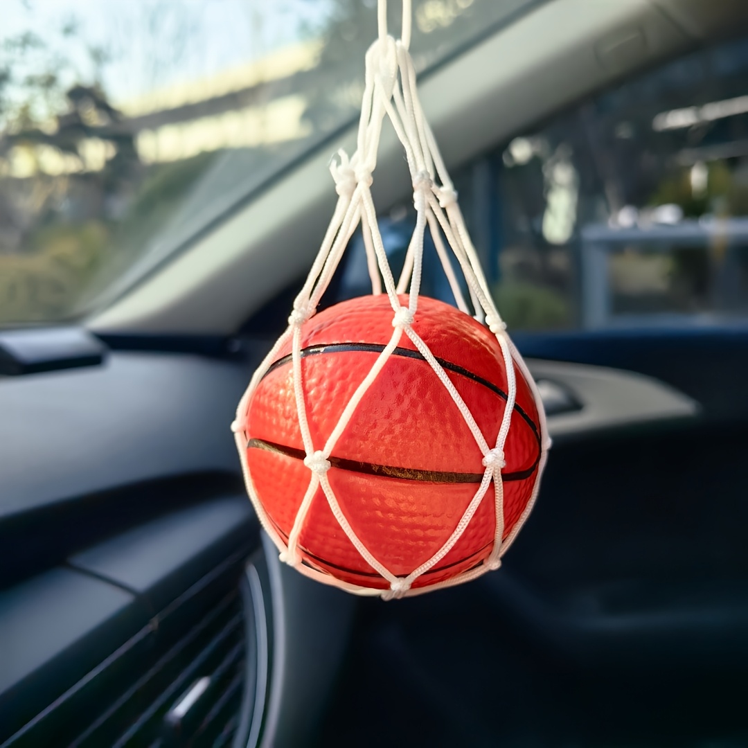 TEMU Colorful Basketball Pendant, Rearview Mirror Basketball Pendant, Indoor Decorative Pendant, Holiday Gift