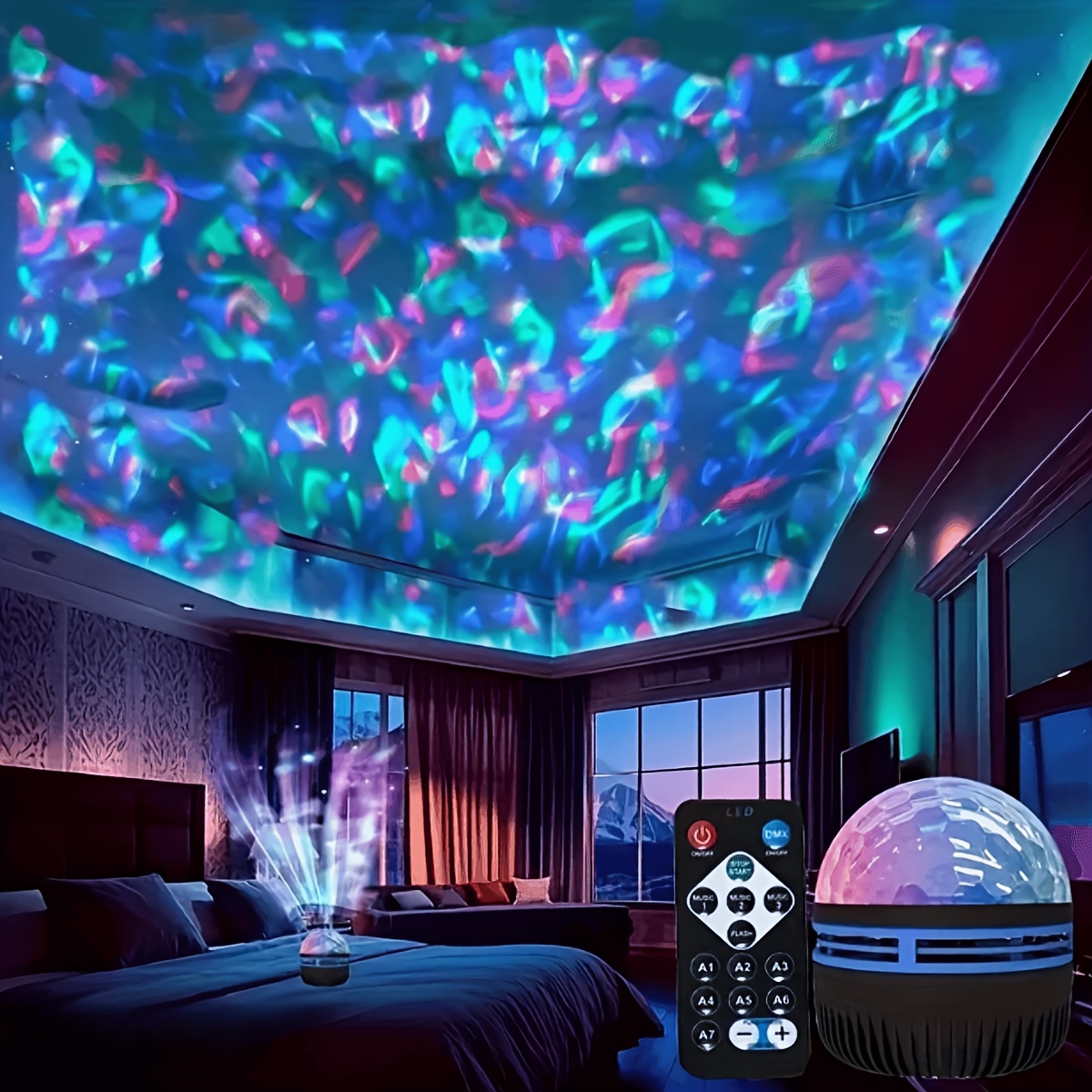 modern led ripple projector light usb powered color changing