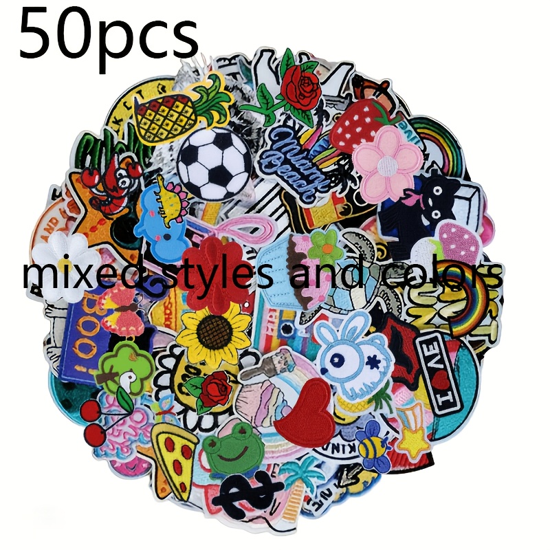 30/50pcs Embroidered Patches,bright , Sew On/iron On Patch Applique For Clothes, Dress, Hat, Jeans