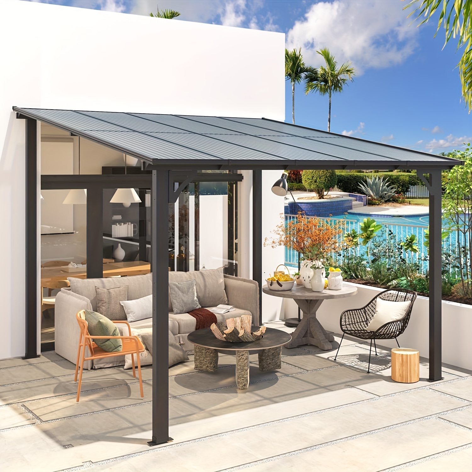 10' X 10' Pergola Gazebo Small Wall Mounted Pergolas - Temu