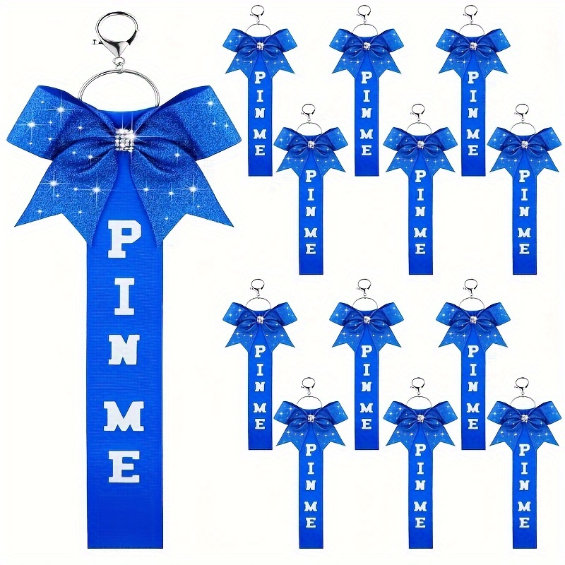 

Image To Zoom Pin Me Ribbon Cheer Keychain Cheer Ribbon Pins With Rhinestones Bow For Cheerleader Bag Backpack