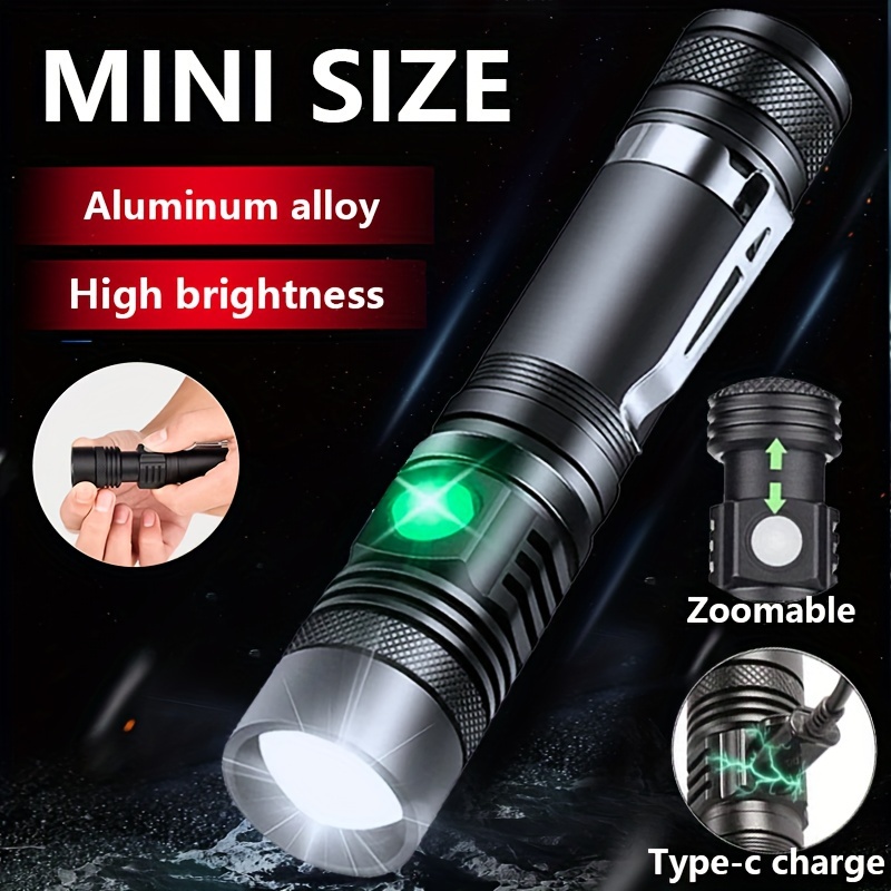 

1pc Rechargeable Flashlight 4-mode Ultra Bright Led Flashlight, Convenient Mini Flashlight, Suitable For Camping, Home, Emergency Situations, Rescue, Hunting, Inspection, Maintenance, Men's Tool Gifts