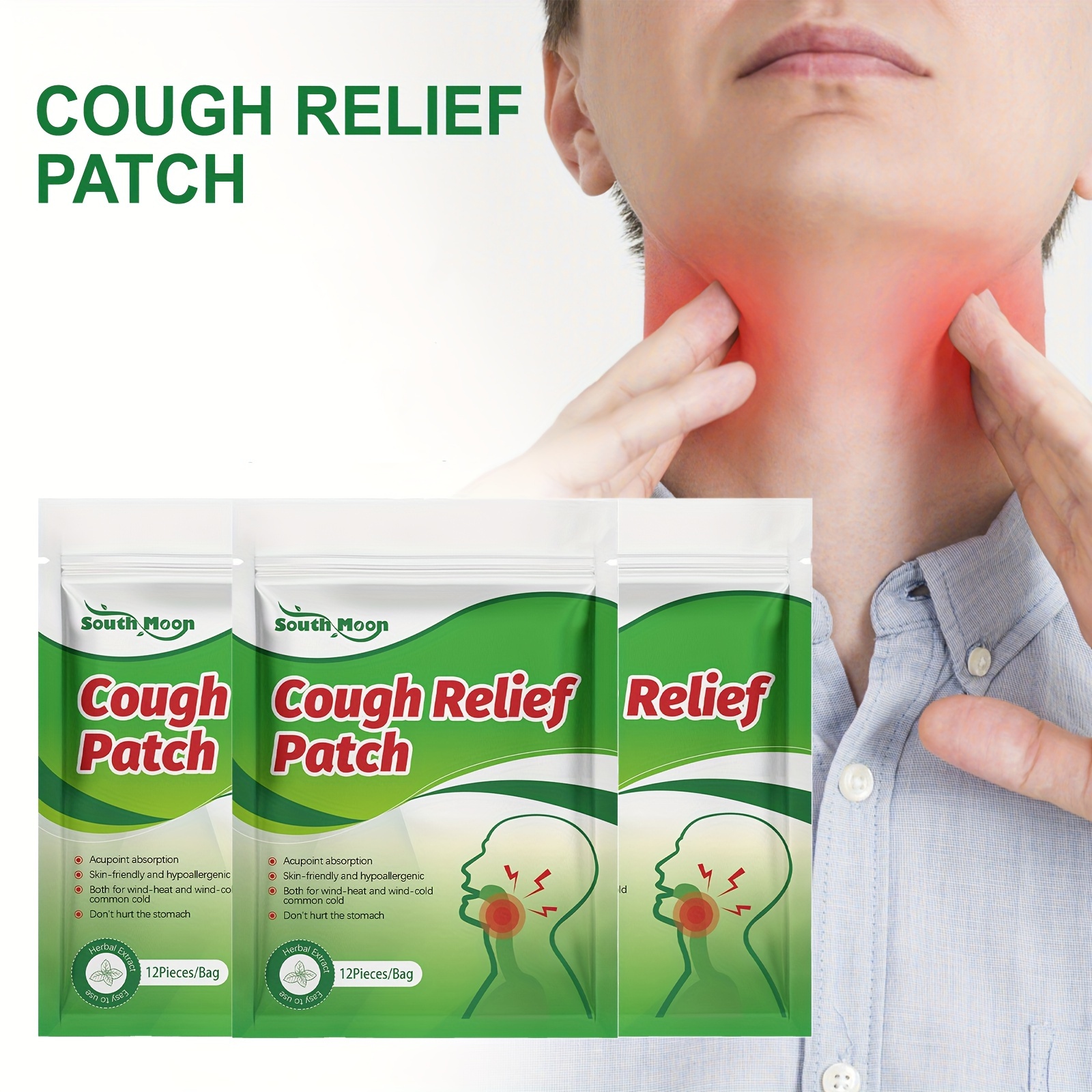 

Cough Patch, Physical Cough Acupoint Patch, Adult Plaster Patches (12pcs/bag) 1/2/3bags