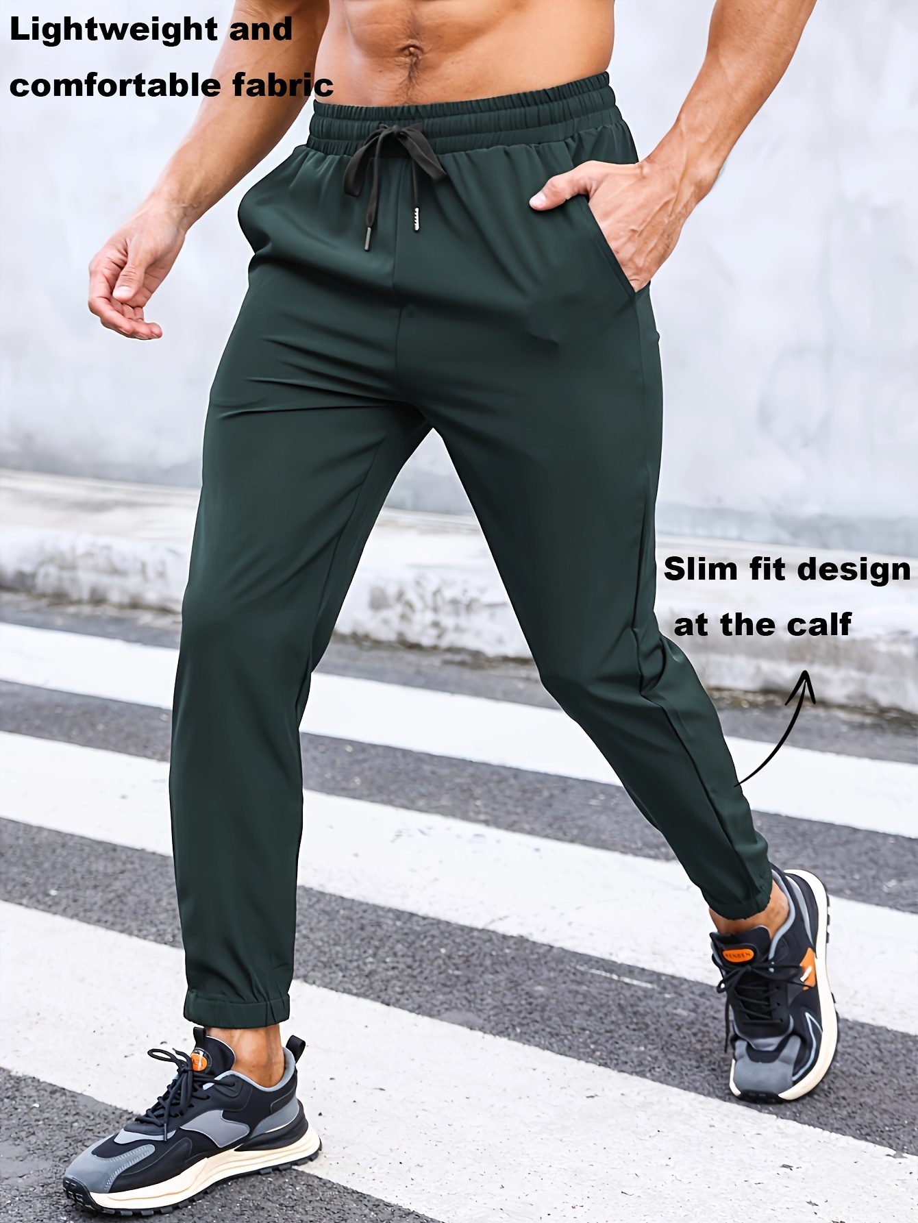 Ice Silk Workout Sweatpants Slim Fit Quick Dry Comfortable Joggers
