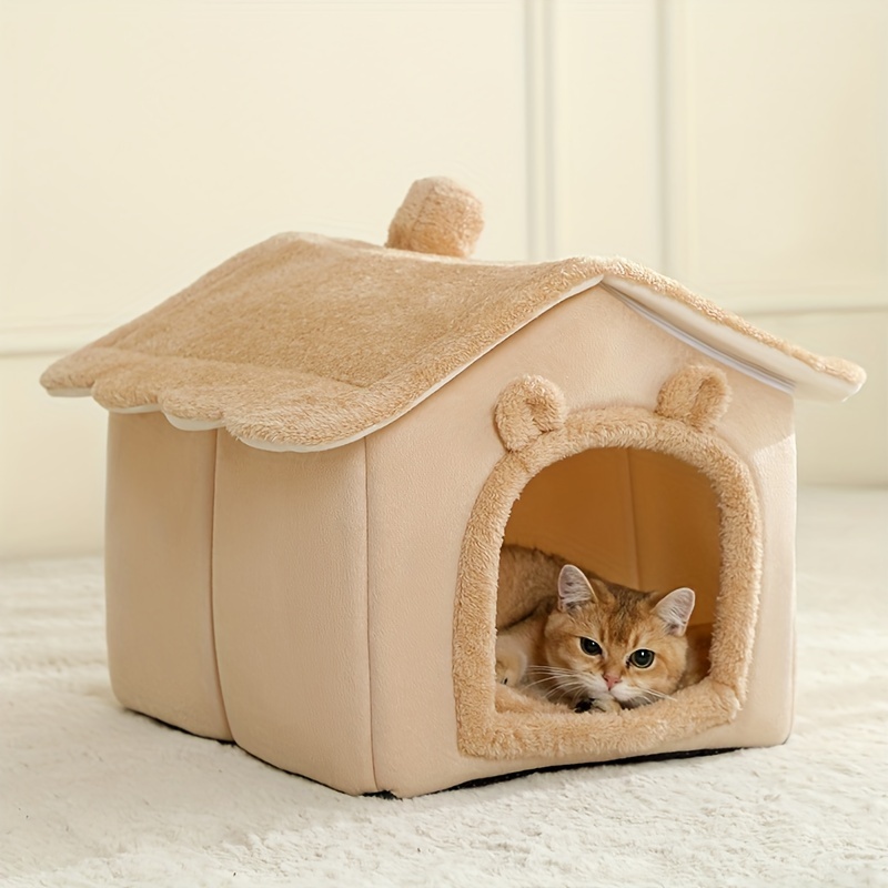 

Polyester Fiber Cat House & Condo - 1 Piece Cozy Kitten Bed With Breathable Padding, Non-assembled, For Cats Of All Sizes