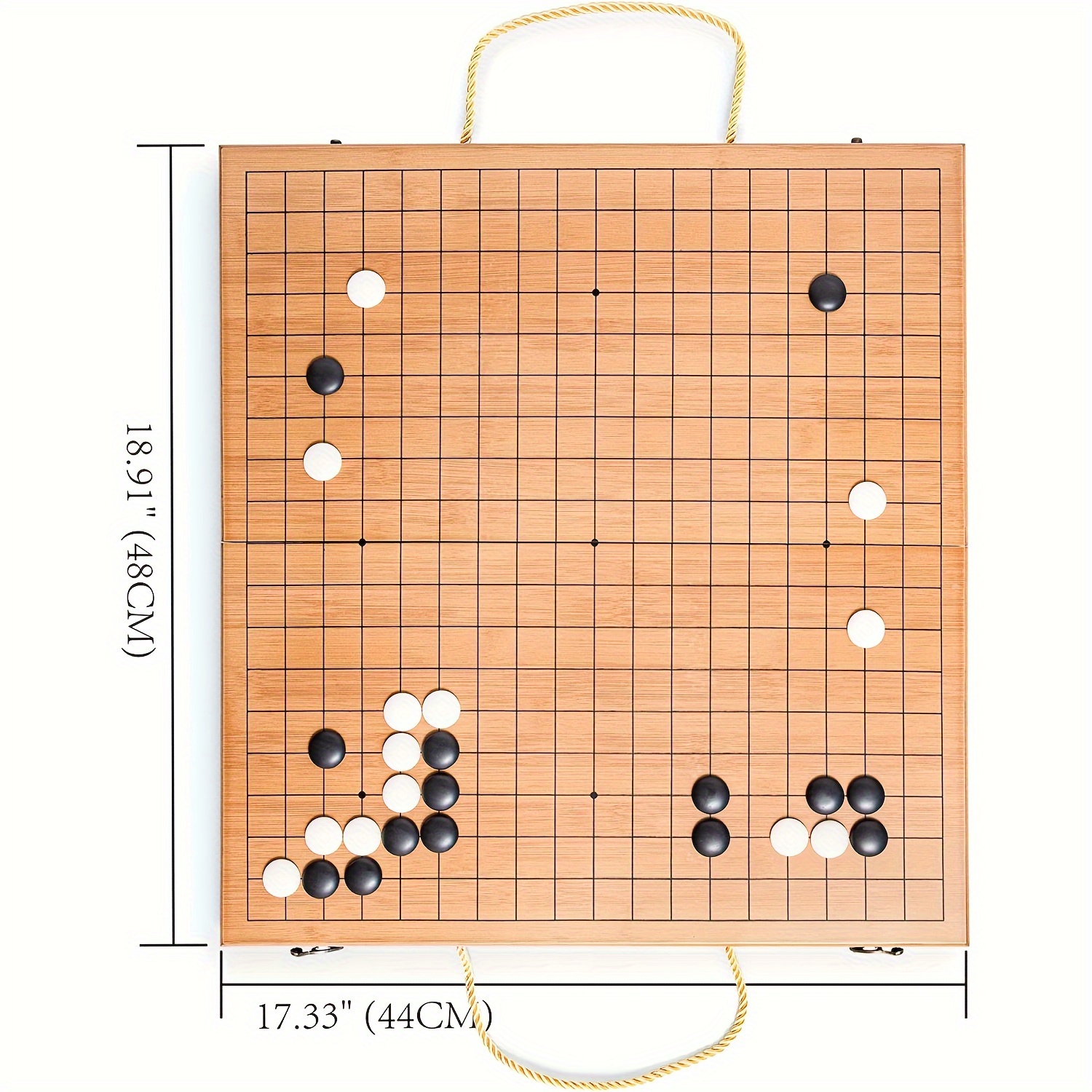 Jeu De Go En Bois Pliable - Plateau Traditionnel Avec Pièces, Idéal Pour Stratégie, Famille Et Détente - 10