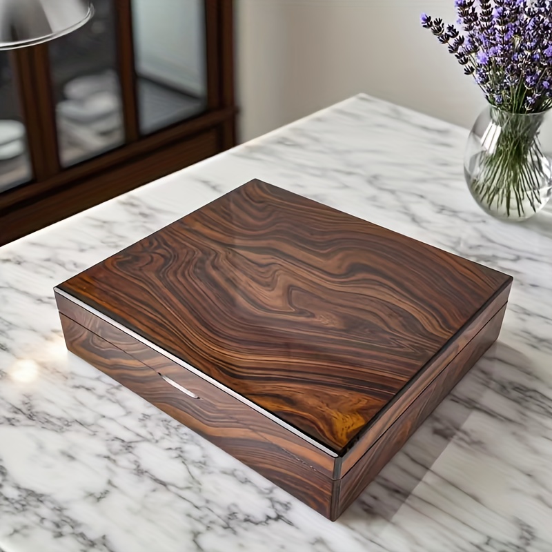 TEMU Wooden Jewelry Storage Box, Gift Packaging Gift Box, Desktop Valuable Item Storage Box, Elegant Female And Male Gift Box, Perfect Birthday Anniversary Gift, Dressing Table