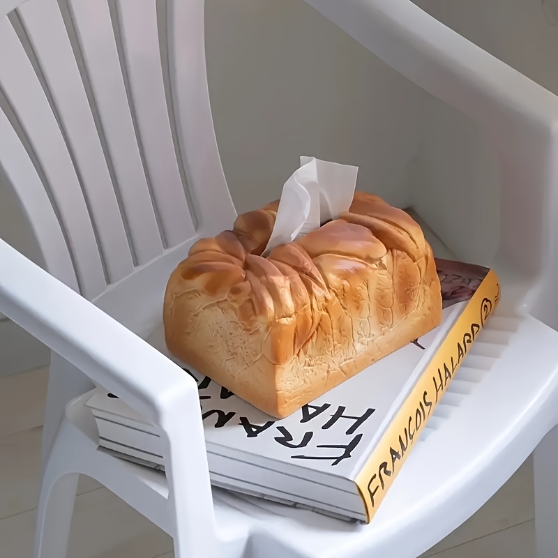 1pc creative simulation bread design plastic tissue box rack square design   tissue dispenser suitable for home car living room and restaurant decoration Product details 8