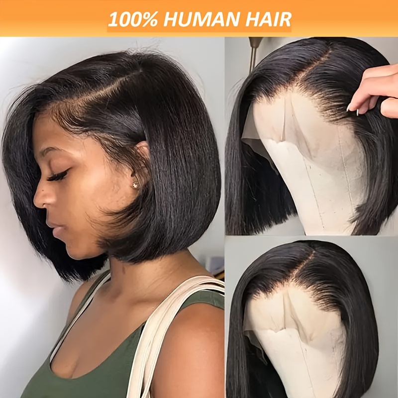 

Human Hair Short Bob Cut Human Hair Wig -180% Density 13x4 Lace Front Wig With Natural Hairline And Baby Hair