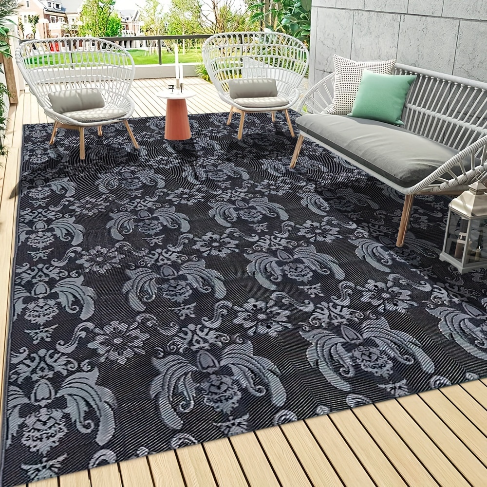 

1pc, 5' X 8'(152 X 243cm),reversible Mats, Plastic Straw Rug, Modern Area Rug, Large Floor Mat And Rug For Outdoors, Rv, Patio, Backyard, Deck, Picnic, Beach, Trailer, Camping