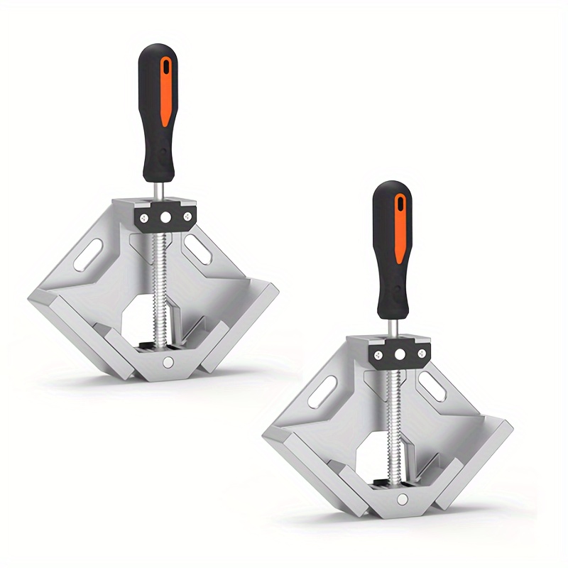 4 piece right angle clamp set for woodworking adjustable height non slip handles detachable surface compatible with drills and saws details 0
