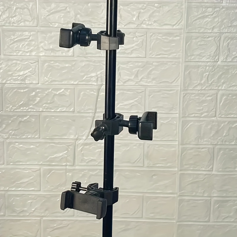 360-Degree Rotating Microphone & Smartphone Holder - Durable ABS, XLR Compatible, Black - Ideal for Bicycles, Motorcycles, Bass Guitars, Motorcycle Gear|Sleek Black Design|Sturdy Construction