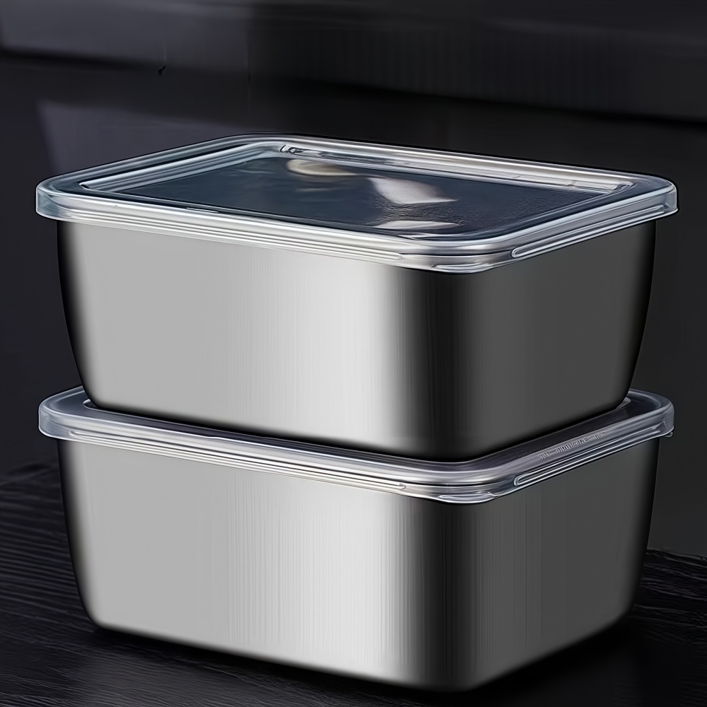 8個セット】ステンレス製 収納容器 積み重ね可能 密閉蓋付き 電子