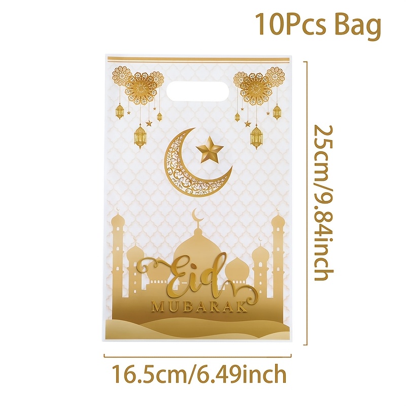 Image of 10/25/50pcs, Gif Bags, White Star Castle Gift Bags, Ramadan Decoration For Home, Eid Al Ramadan Kareem Packing Bags, Party Supplies, Eid Al-fitr Gifts