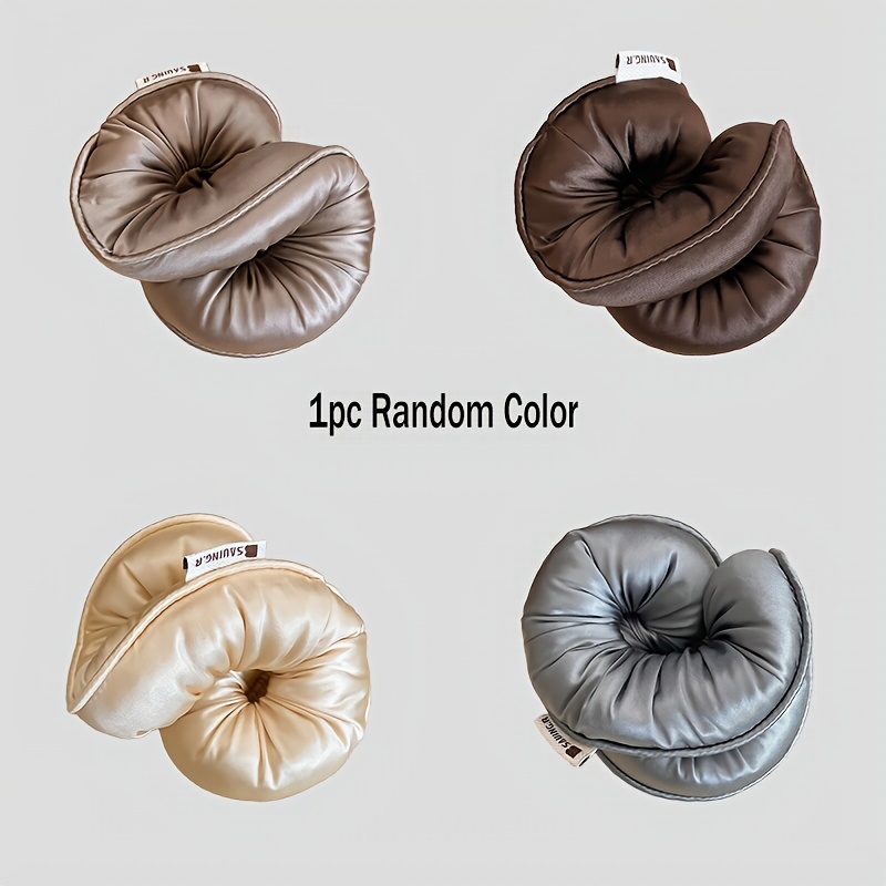 TEMU 1pc Of Fluffy Satin Scrunchie In Random Color, Soft Padded Hair Tie, Highly Fluffy Y Hair Cord, Elastic Hair Tie For Women, Suitable For Thick