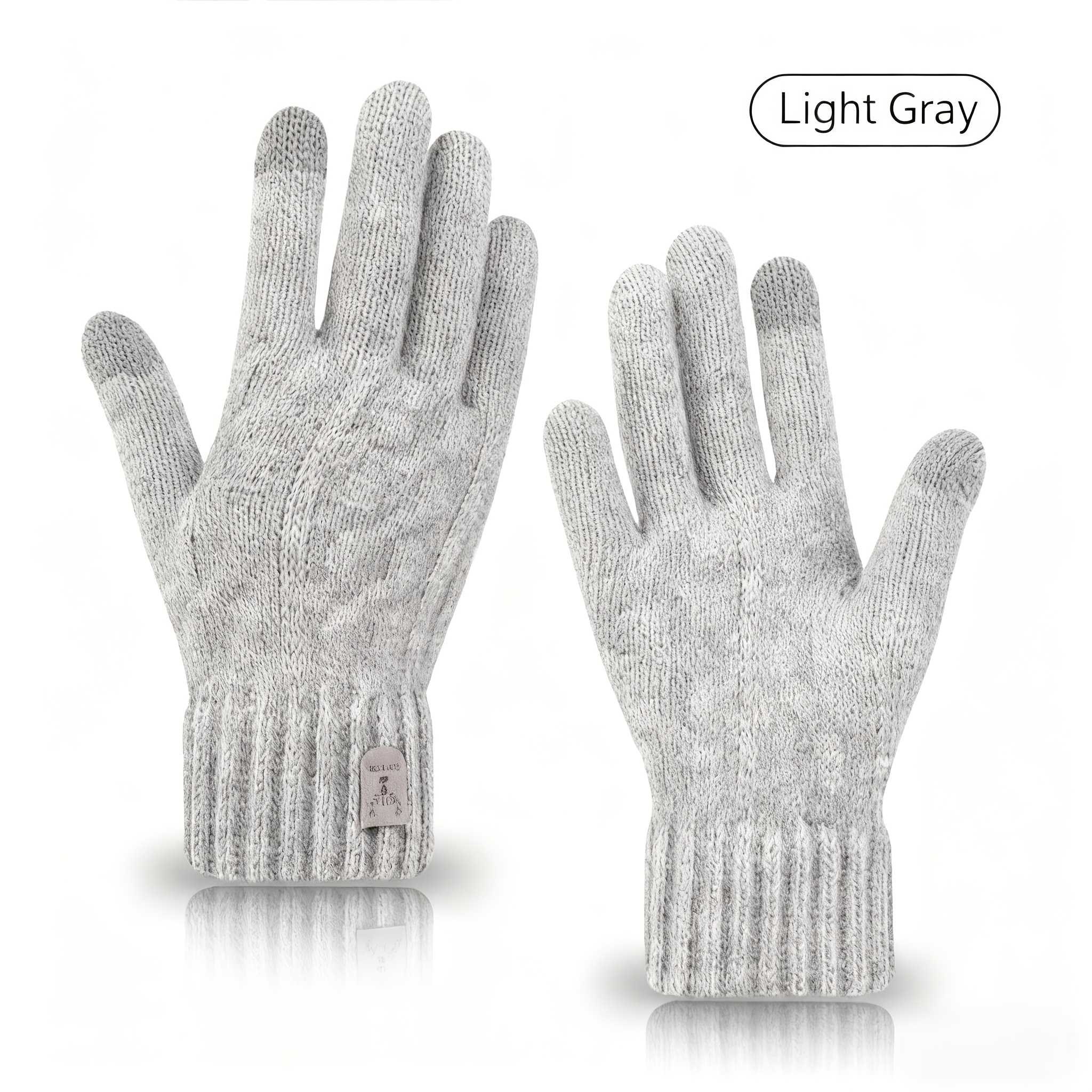 TEMU Guanti Invernali Unisex in Lana di Alpaca Compatibili con Smartphone - Spessi e con Chiusura a Gancio al Polso, Lavabili in Lavatrice e Adatti