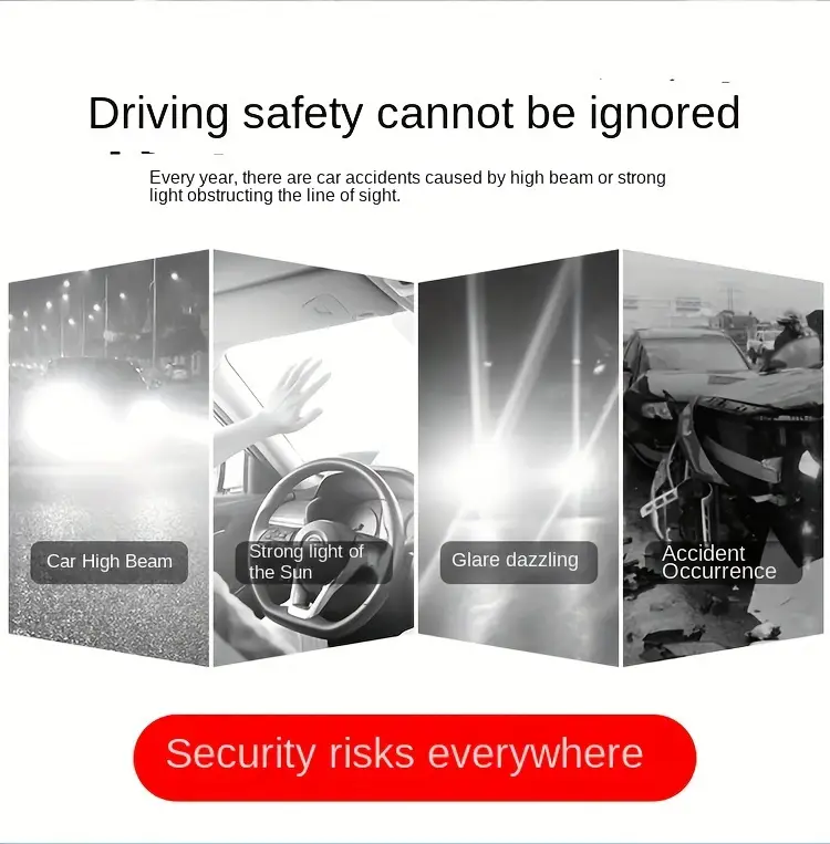 hd sun visor: anti glare car sunshade day night driving pu details 1