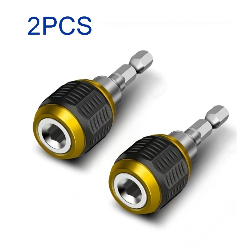 TEMU Multi-functional 2pcs Set 1/4" Hexagonal Handle Quick-release Drill Bit | Magnetic Screwdriver Head Adapter | Pre-installed Drill Bit Suitable