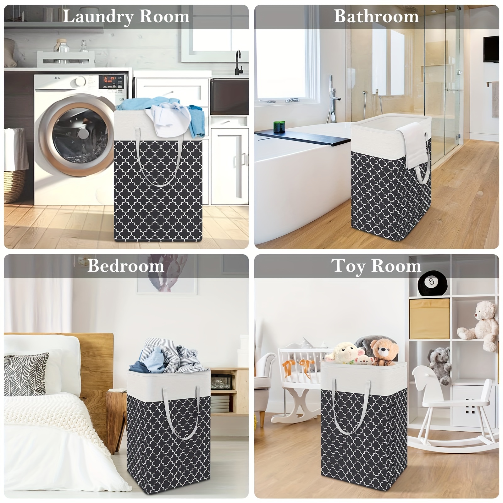 extra large 75l foldable laundry hamper with handles waterproof portable storage basket for clothes toys   dorms and home use   in black grey red blue laundry baskets details 5