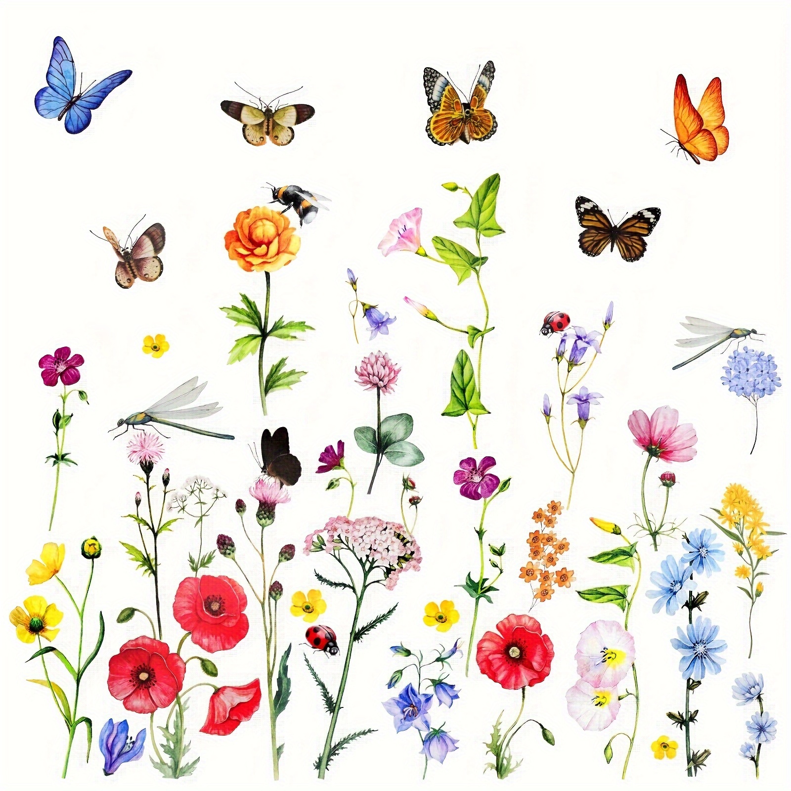 

Creative Butterfly And Flower Wall Stickers, Self-adhesive Mural, Removable Decals For Home Decor In Bedroom, Living Room