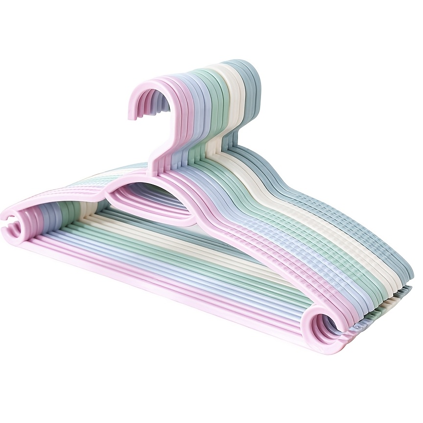 10pcs Non-slip No-mark Hangers For Home Use, Bedroom Storage, Drying Clothes And Pants, Random Colors
