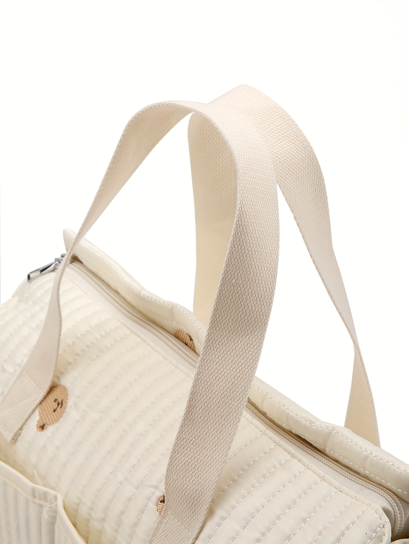 Large Capacity Quilted Diaper Bag with Stroller Straps and Padded Changing Mat - Multifunctional Polyamide Organizer for Women, Ample Storage for 14+ Age Group