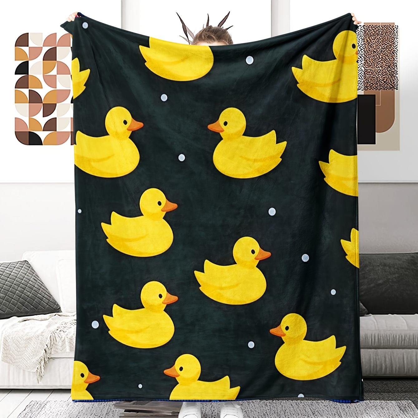 

Flannel Throw Blanket With Cute Design - All , Cozy & Warm For Bed, Sofa, And Travel, Plush Blanket