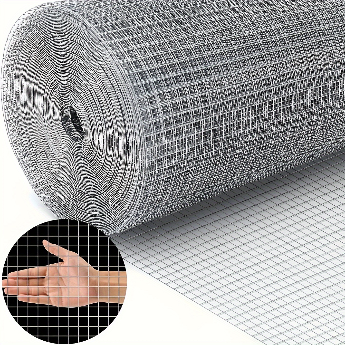 

1pc Galvanized Metal Wire Mesh Roll, 1/2 Inch Width X 15.16 Inch Length, Hardware Cloth For Diy Cage, Rodent Netting, Cabinet , Window Screen - Ideal For Poultry Support And Crafting