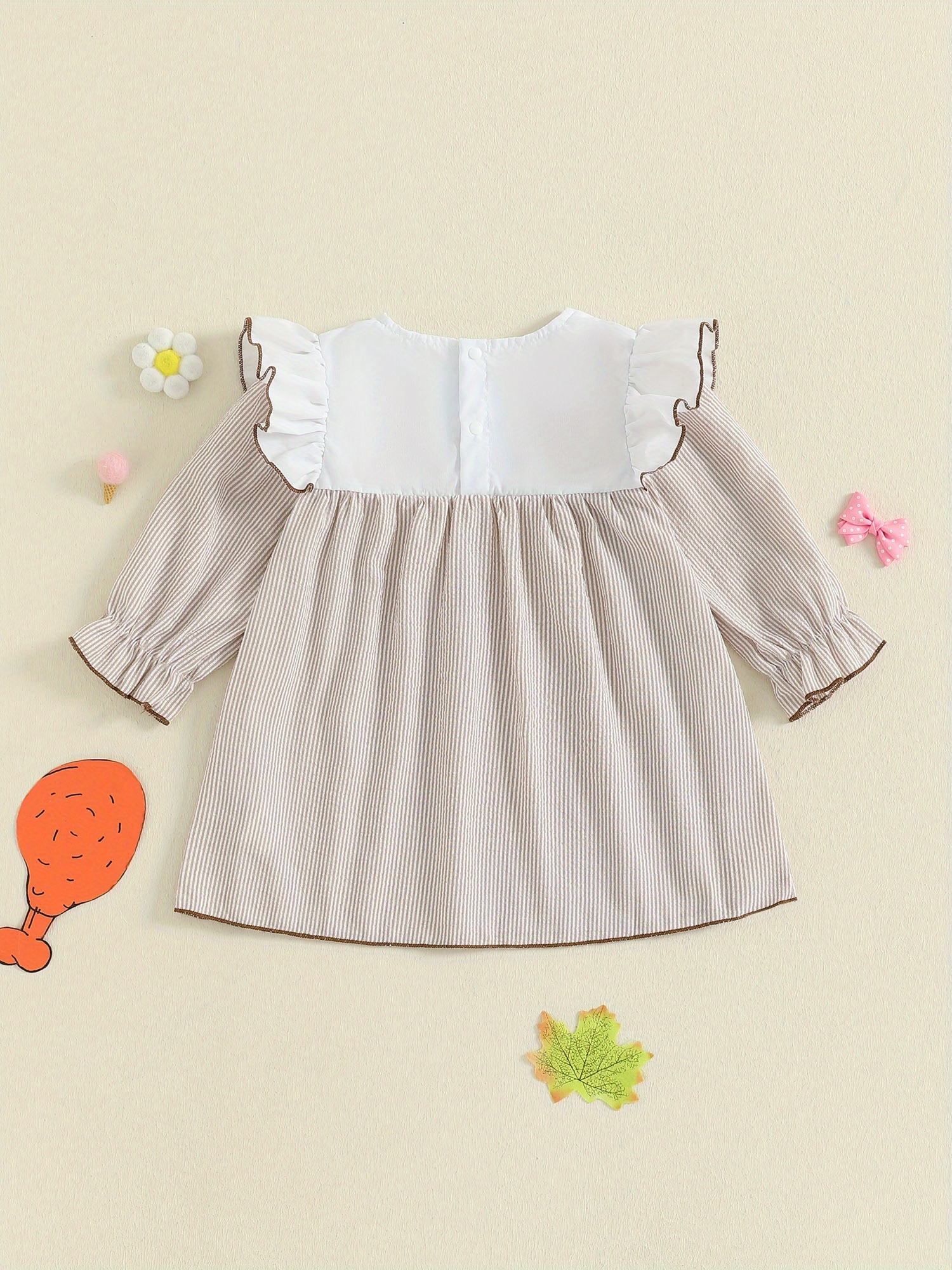 infant thanksgiving dress girls turkey embroidery long - Temu