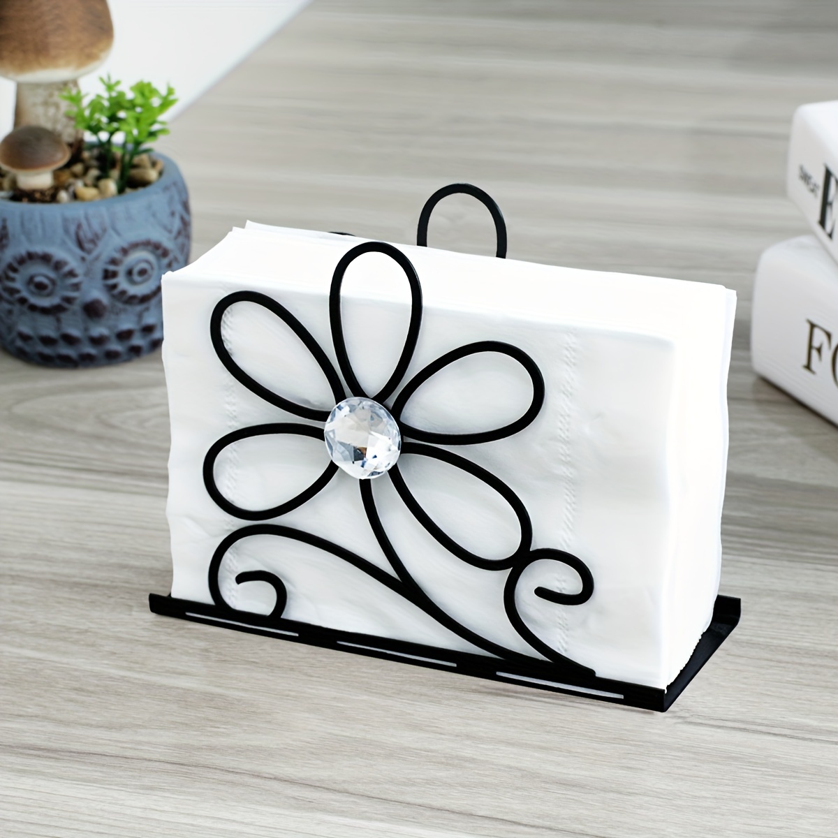 

Elegant Metal Flower Napkin Holder For Restaurants, Hotels, And Cafes - Suitable For Linen And Table Settings - Kitchen And Dining Table Accessories