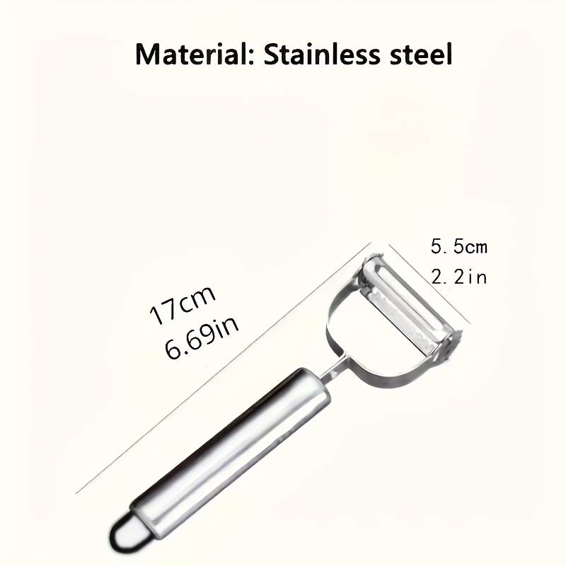 TEMU 1pc 304 Stainless Steel Peeler, 17cm/5.5cm Multi-functional Kitchen Vegetable Peeler And Julienne Slicer, Universal Potato Peeler, Fruit And