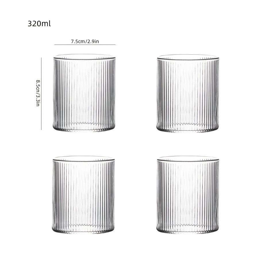 TEMU 4pcs, High Borosilicate Heat-resistant Glass Material, Coffee Cup, Suitable For Milk, Coffee, S, Lemonade, Sparkling Water, Etc., Iced American