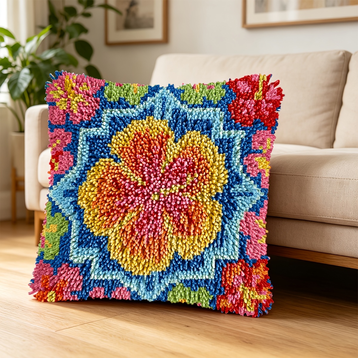 Hook Kit Retro Floral Pattern Craft Material Bag