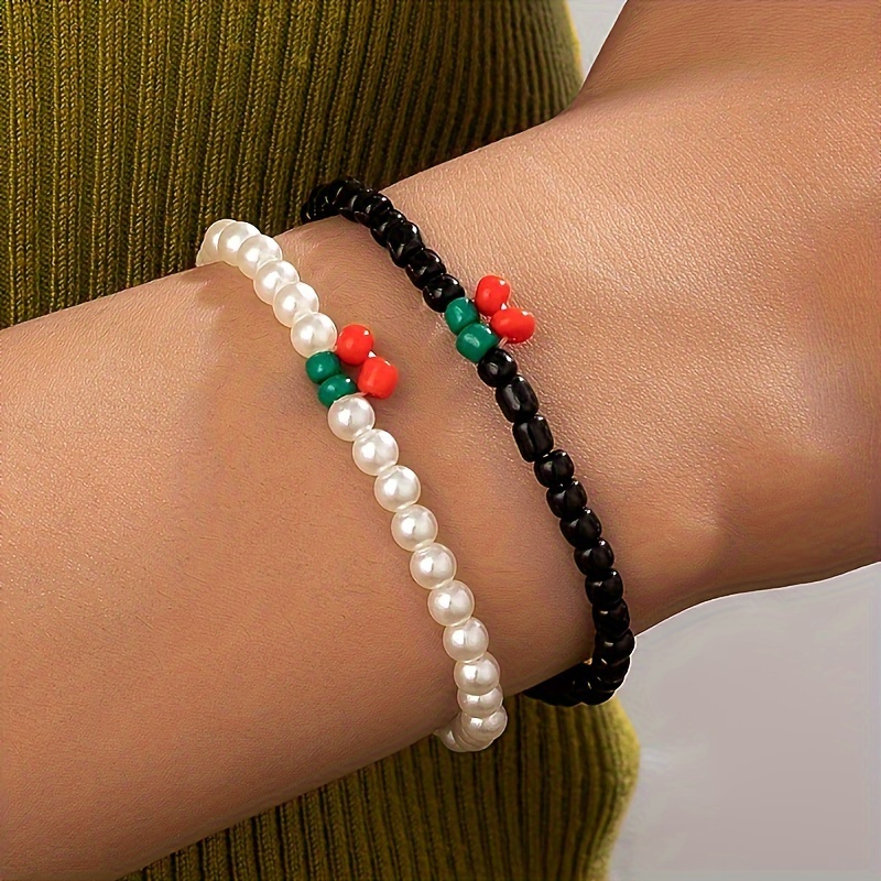 TEMU Juego de 2 Piezas: Pulseras de y Cuentas y Versátiles para Mujeres, Estilo y Ternura, Perfectas para Fiestas, Citas y Regalos