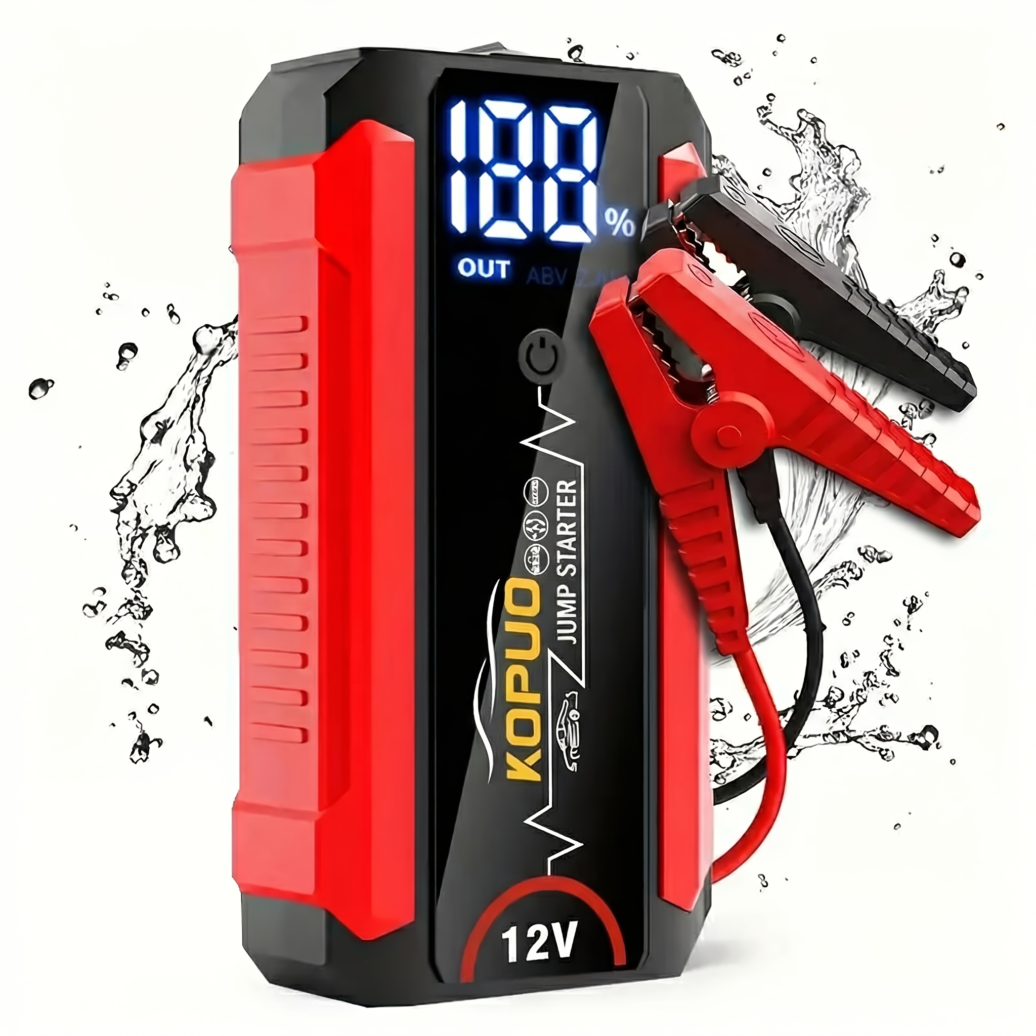 E-shop KOPUO 5000A Tragbarer 12V Autobatterie-Starter mit Digitalanzeige, Dual-USB-Ladefunktion, Dreimodus-LED-Licht für die meisten 8,5L-Benzin-