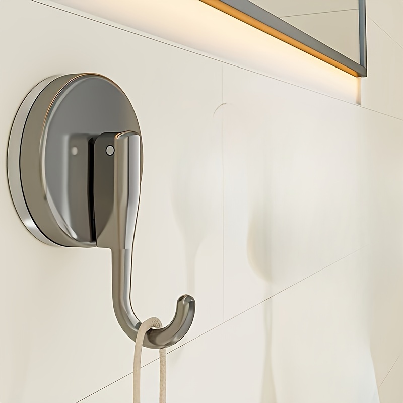1pc Strong Suction Cup Hook - No Drilling Required, , Suitable For Bathroom And Kitchen Tiles, Durable Vacuum Suction Towel Rack
