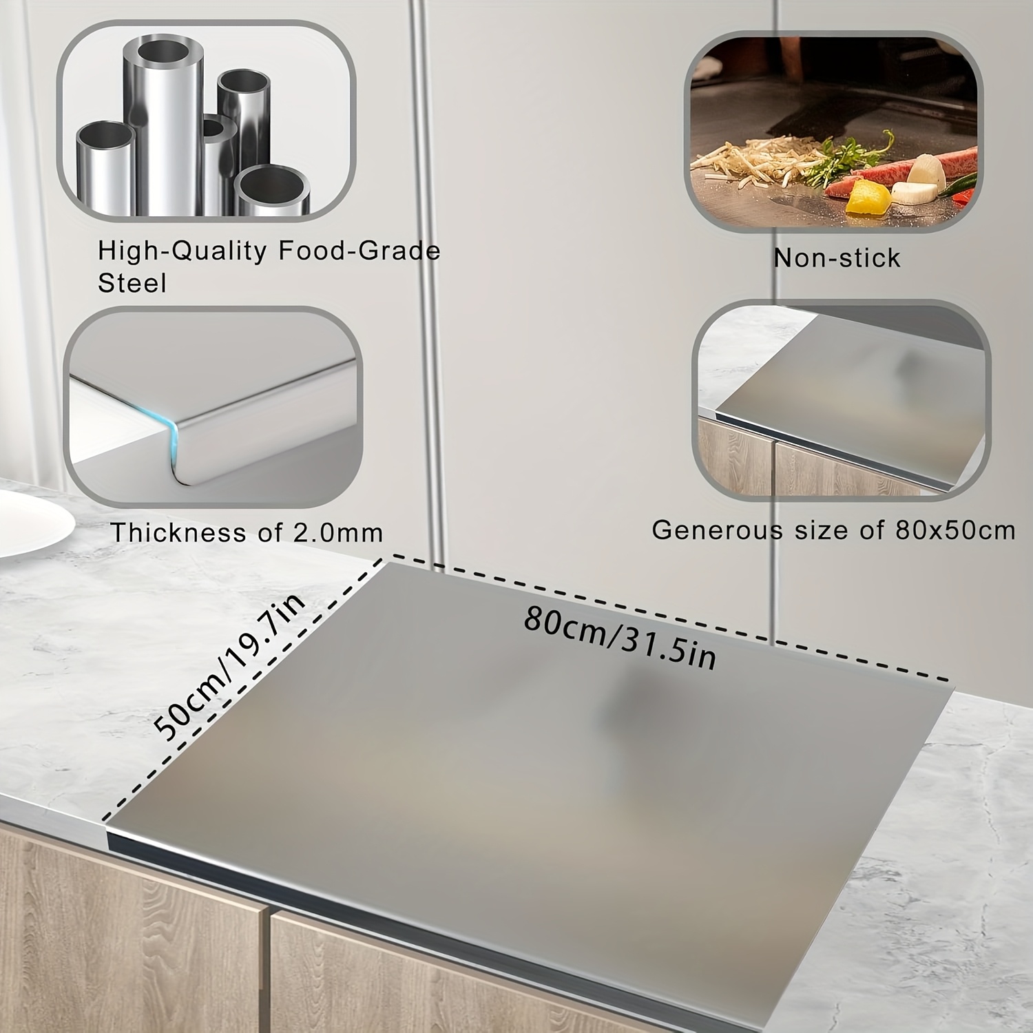 Extra Large Heavy-Duty Kitchen Cutting Board for Home & Commercial Use