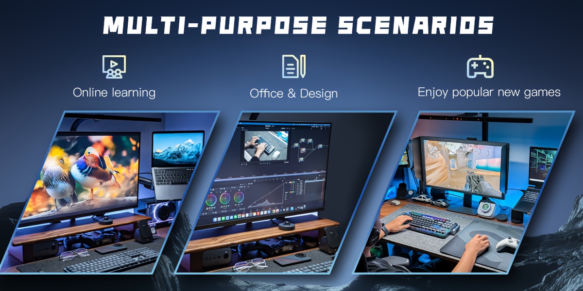 Game PC Desktop with AMD R5 5600GT 3.6Hz CPU, 1TB NVME SSD, 16GB DDR4 RAM, AMD Radeon Vega 7 GPU, 7RGB Fan, 550W PSU, Home Gaming & Office PC