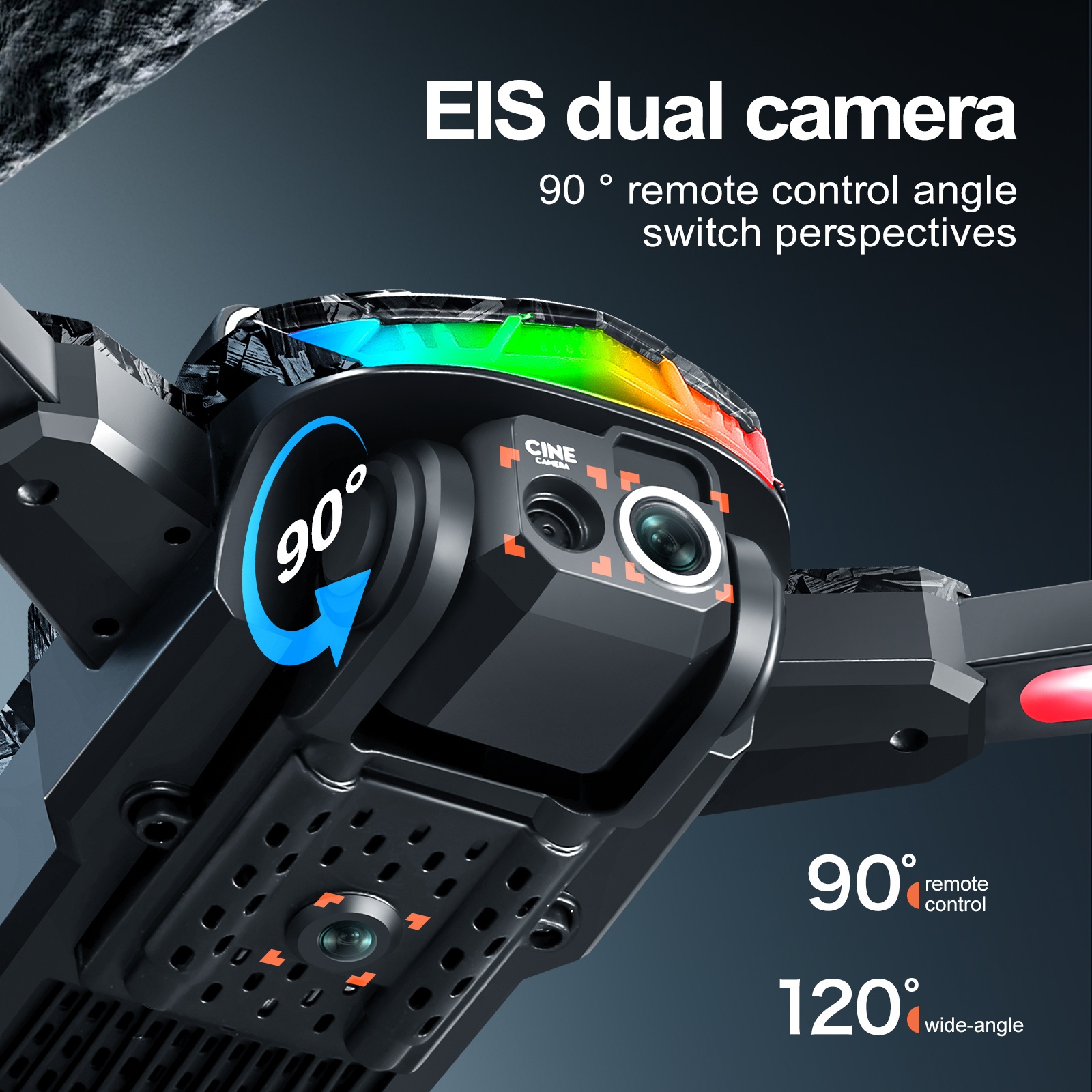 Drone S160 z Silnikiem Bezszczotkowym, Unikanie Przeszkód, Podwójna Kamera EIS & Optyczne Wznoszenie - Składany Quadcopter z em, Długi Czas Lotu, Łatwy w Obsłudze dla Początkujących i Dzieci, Idealny na Prezent Urodzinowy/Podróżniczy (Czarny/Niebieskie Akcenty) - FPV Wyścigi & Aerial Photography, Zewnętrzne Przygody, Elegancki Design, Stabilny Lot, Technologii dla Entuzjastów, Teleskopowa Kontrola, Bateria Polimerowa do Ładowania