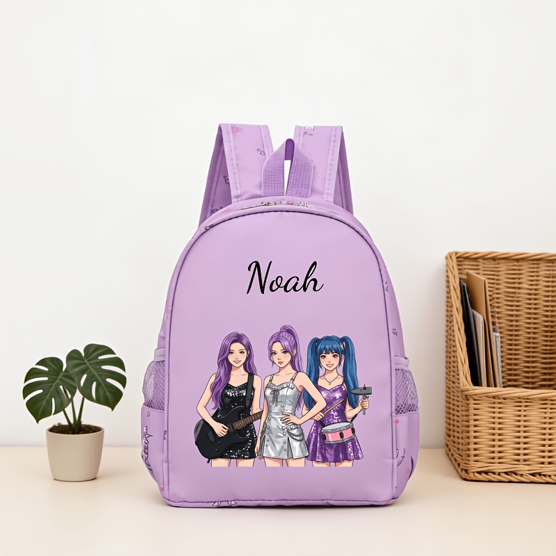 TEMU 1pc Back-to- Fashionable And Versatile Customizable Name Women's Backpack. Features A Concert And , Made Of Durable Nylon Material With A Zipper