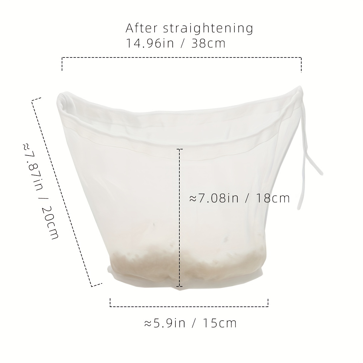 TEMU 1pc Wide Mouth Reusable Fine Mesh Filter Bag - Spout, Sturdy For Coffee, Juice, Soy Milk, Wine - Ideal For & Juice Makers, Essential Kitchen