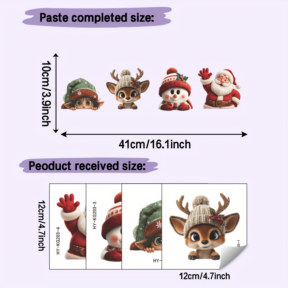 TEMU Set Of 4, Switch Stickers, Snowman And Child, Removable Waterproof Pvc Stickers, Suitable For Living Room, Bedroom, Switch Decoration, Wall