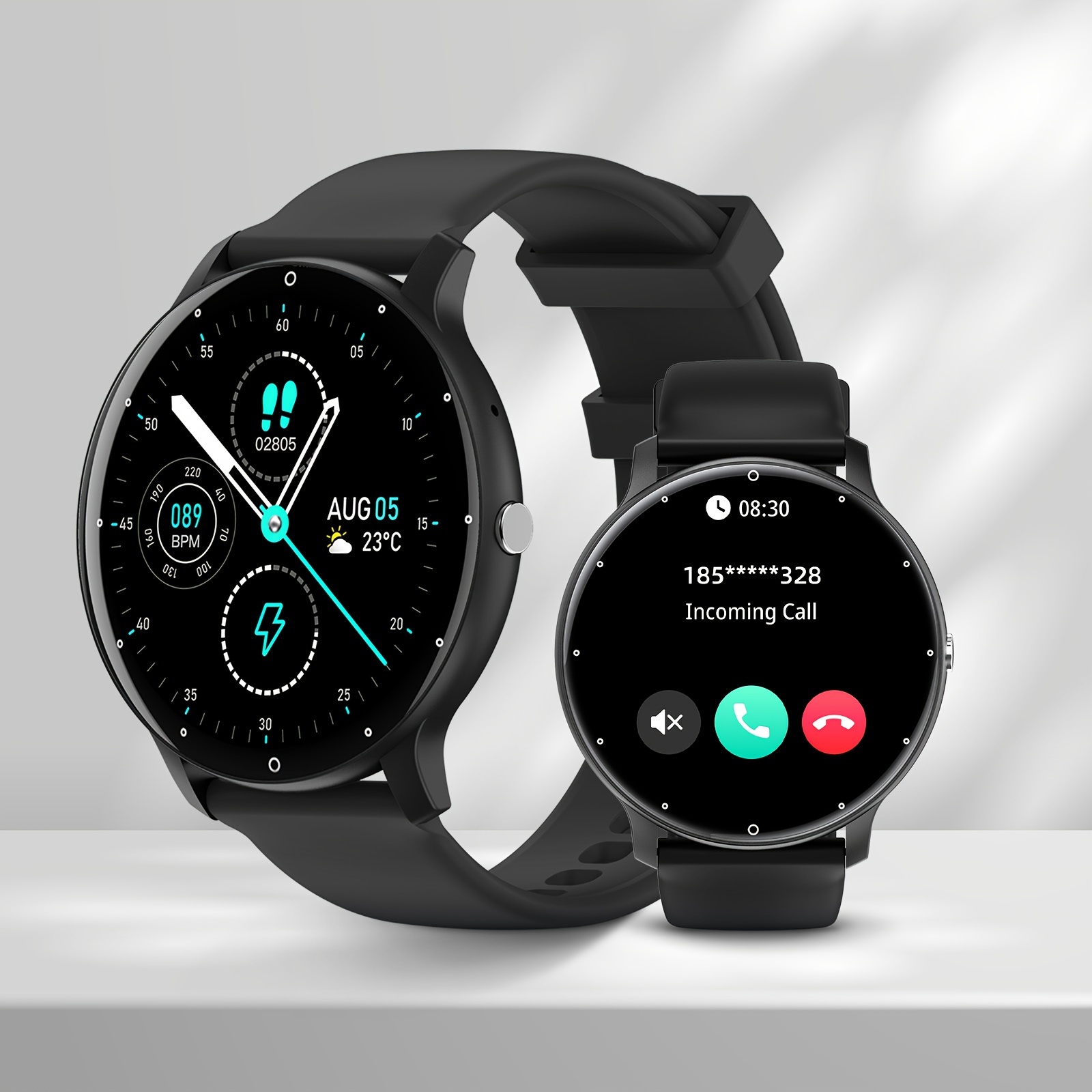 Reloj inteligente para mujer con rastreador de ejercicios:  reloj inteligente de llamadas Bluetooth de 1.83 pulgadas con monitor de  presión arterial de oxígeno en sangre compatible con Android Ios 100+ 